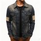 Dark Blue Contrast Patch Denim Jacket