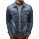 Blue Gradient Embroidered Denim Jacket